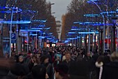 France, Paris, 75, 8th district, Champs-Elysées, illuminations, 2011 December