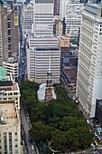 New York - United States, Saint Paul chapel in Church street, south Manhattan skyline under the rain