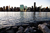 New York - United States, Manhattan Skyline, East river, at sunset