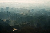 Myanmar (Burma), Mandalay State, from Mandalay Hill, view on Kuthodaw pagoda and Mandalay city