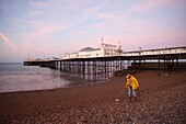 England,Sussex,Brighton,Brighton Pier,Metal Detecting on Brighton Beach