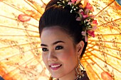 Thailand,Chiang Mai,Chiang Mai Flower Festival,Beauty Queen in Traditional Thai Costume