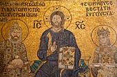 Turkey,Istanbul,Byzantine Religious Mosaic in Hagia Sophia
