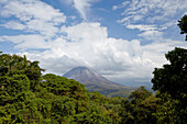 View of Arenal volcano and rainforest, La Fortuna, Costa Rica, Central America, America