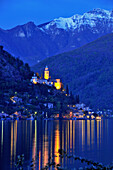 Blick auf Morcote am Luganer See, Tessin, Schweiz
