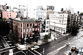 Urban Street Scene, High Angle View, New York City, USA