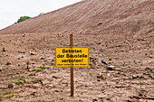 German warning sign, keep off, no trespassing, construction site along the motorway, Bavaria, Germany