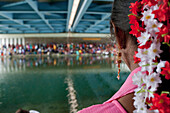 Annual Hindu ceremony for Tamils in Europe in Hamm, largest Hindu temple in Europe, Canal represents the Ganges River, Dravida Temple, Kamadchi, Puja, Hamm, North-Rhine Westphalia, Germany