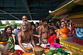 Annual Hindu ceremony for Tamils in Europe at Hamm, largest Hindu temple in Europe, Canal represents the Ganges River, Dravida Temple, Kamadchi, Puja, Hamm, North-Rhine Westphalia, Germany