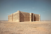 View of desert castle Qasr Kharanah, Eastern Desert, Jordan, Middle East, Asia