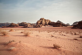 Rocky landscape at Wadi Rum, Jordan, Middle East, Asia