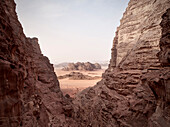 Breathtaking view of Wadi Rum, Seven Pillars of Wisdom hike, Jordan, Middle East, Asia