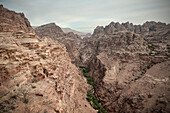Felslandschaft in Petra, UNESCO Weltkulturerbe, Wadi Musa, Jordanien, Naher Osten, Asien