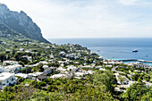 View from the Piazzetta of Capri city to Marina Grande, Capri, Campania, Italy