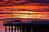 USA, California, Central Coast, Santa Cruz, Municipal Wharf, dawn