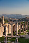 Jordan, Jerash, Roman-era city ruins, columns along Cardo Maximus