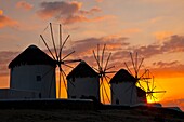 Windmills, Little Venice District, Mykonos Island, Greece