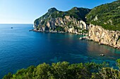 Landscape around the village of Paleokastritsa, Corfu, Ionian Islands, Greece, Mediterranean Sea