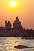 Sunset over Santa Maria della Salute in Venice, Italy