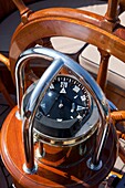 Compass on a classic yacht