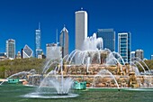 The Clarence Buckingham Memorial Fountain on Lakeshore Dr  in Chicago, Illinois, USA