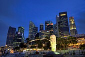 Night, Skyline, Singapore