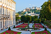 architecture , Austria , building , castle , charming , color image , day , Europe , fortification , fortress , garden , heritage , historic , horizontal , Mirabell , Mirabell gardens , outdoor , Salzburg , V04-1589831 , AGEFOTOSTOCK 
