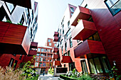 Modern buildings at the Gebrueder Wolf Platz, St. Pauli, Hamburg, Germany, Europe