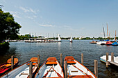 Boote an der Aussenalster, St. Georg, Hamburg, Deutschland, Europa