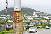 View of the town of Petropawlowsk-Kamtschatski, Kamtschatka, Russia