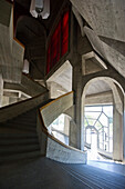 Treppenhaus im Goetheanum, Architekt Rudolf Steiner, Sitz der Anthroposophischen Gesellschaft, Dornach, Kanton Solothurn, Schweiz, Europa