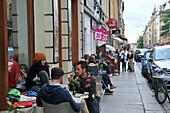 Strassencafe in der Louisenstrasse, Äußere Neustadt, Dresden, Sachsen, Deutschland, Europa
