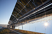 Parabolic at PSA, Plataforma Solar de Almeria, center for the research of solar energy by the DLR, German Aerospace Center, Almeria, Andalusia, Spain