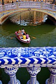 Boat in Plaza de España, Maria Luisa Park, Sevilla,Andalucía, Spain