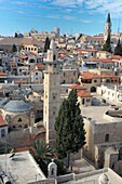 View of the Old city from Redemeer church bell tower, Jerusalem, Israel