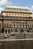 The National Theater Narodni Divadlo along the Vltava river, Prague, CZ