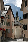 Traditional engadin architecture, Ftan, Switzerland
