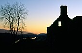 Highland clearances old ruined croft cottage in deserted village of Arichonan near Lochgilphead, Argyll, Scotland, UK