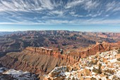 Winter view of the Colorado river in the Grand Canyon from Lipan Point, Arizona, USA