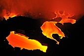 River of molten lava flowing to the sea, Kilauea Volcano, Big Island, Hawaii Islands, Usa