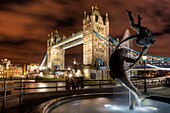 Tower Bridge over Thames River, London, England, UK, Europe