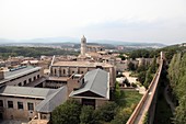 Panoramic view of the Cathedral of Girona, Catalonia, Spain