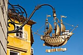 The Golden Ship Sign created by Bandi Schima 1938 -  Gyor  Gyor Hungary