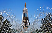 Turkmenistan - Ashgabat - fountains and the Arch of Neutrality