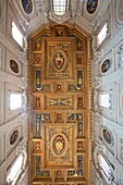 The wooden painted ceiling of Saint John Lateran Basilica, Rome, Lazio, Italy, Europe