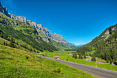 Klausenpass road with Urnerboden, Glarner Alps, Uri, Switzerland, Europe