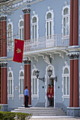 Brandenburg Guards In Front Of The Blue Palace (Plavi Dvorac), Museum And Official Residence Of Prince Nicholas (Nikola), Cetinje, Former Capital Of Montenegro, Europe