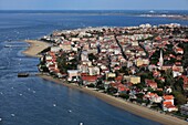France, Aquitaine (33), Arcachon, a seaside resort of Arcachon Bay (aerial photo)