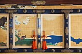 Japan,Kyoto,Nijo Castle,Interior of Ninomaru Palace,Detail of Painted Screens