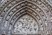 France,Normandy,Rouen,Rouen Cathedral,Door Portal depicting the Family Tree of Jesus